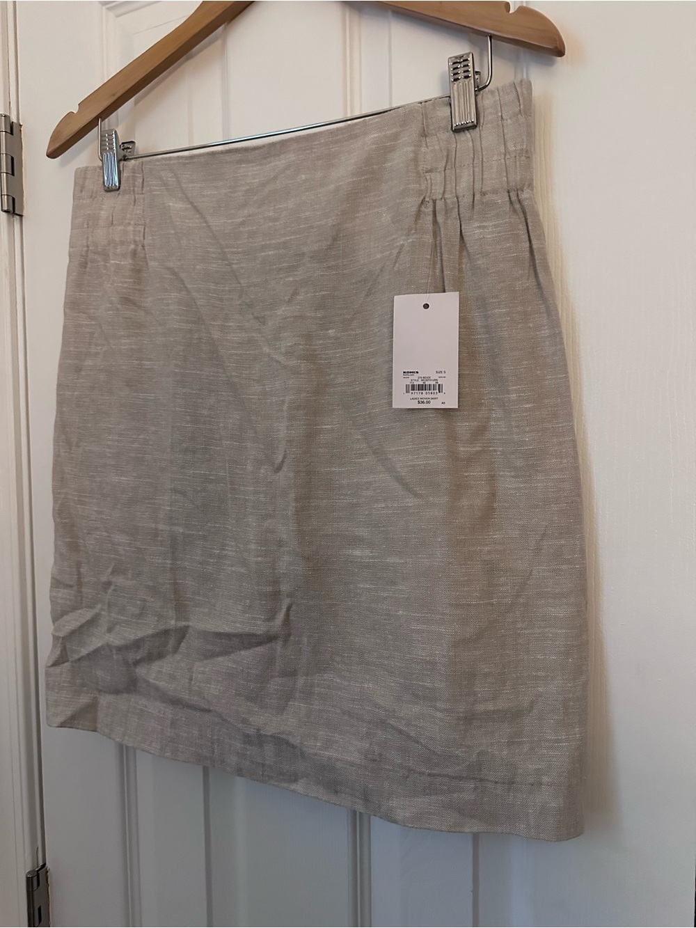 Women’s Light Beige Linen-Blend Skirt
